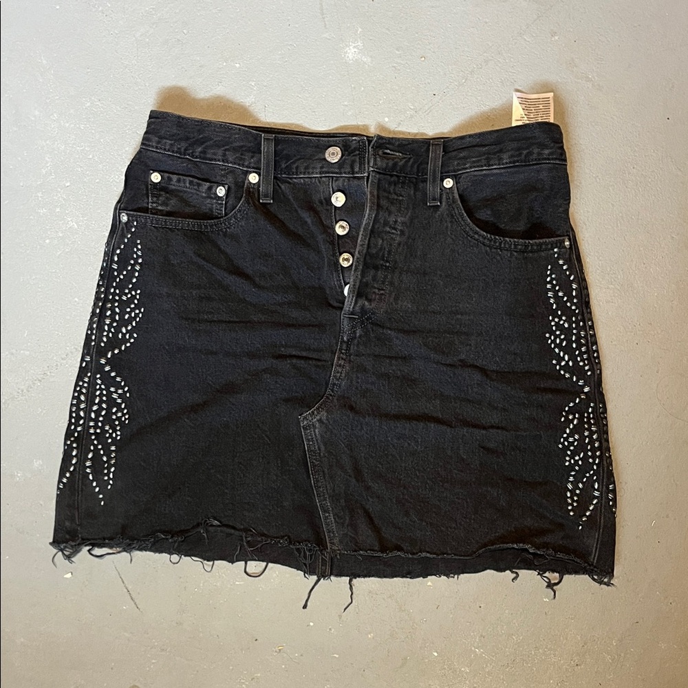 Levi's Black Denim Skirt with Silver Accents